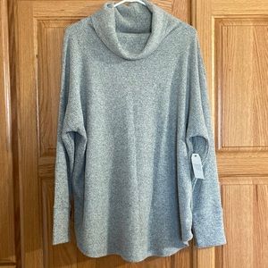 NWT grey Time and Tru cowl neck waffle weave tunic, size XXL (20)